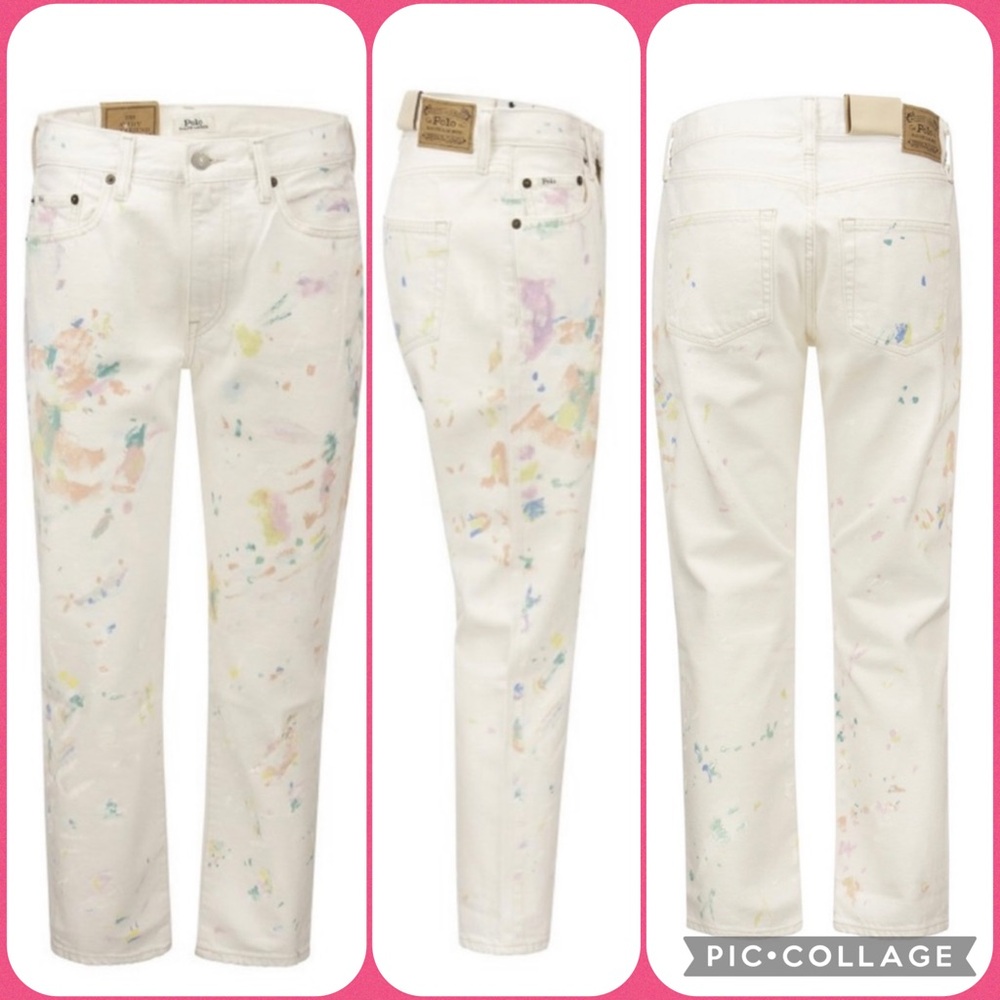 Polo Ralph Lauren The Avery Boyfriend Paint Splatter Jeans